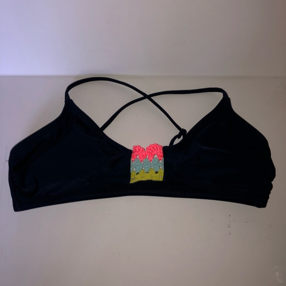 Bandeau Bikini Top with Crochet Center Small